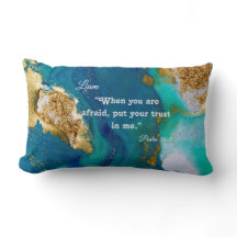 Personalized Ocean Lumbar Pillow – Psalm 56:3