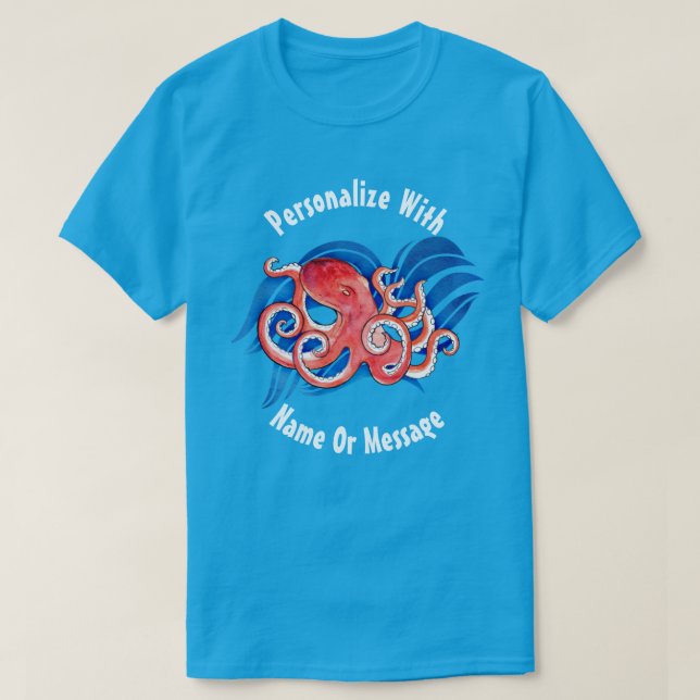 PERSONALIZED Ocean Octopus T-Shirt (Design Front)