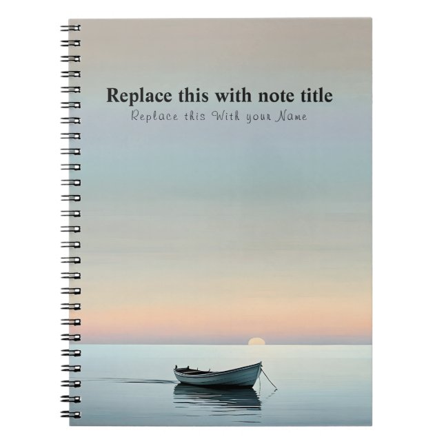 Personalized Ocean Sunset Notebook (Front)