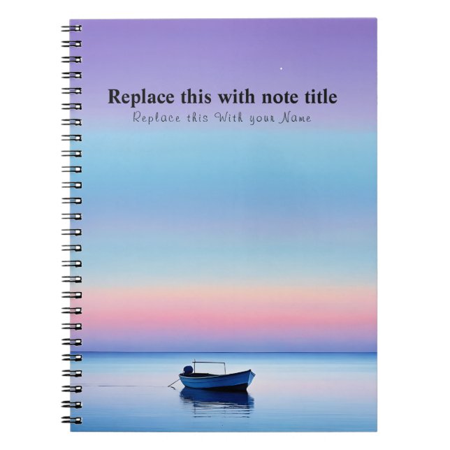 Personalized Ocean Sunset Notebook (Front)