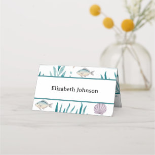 Personalized Ocean Theme Nautical Birthday Party Place Card