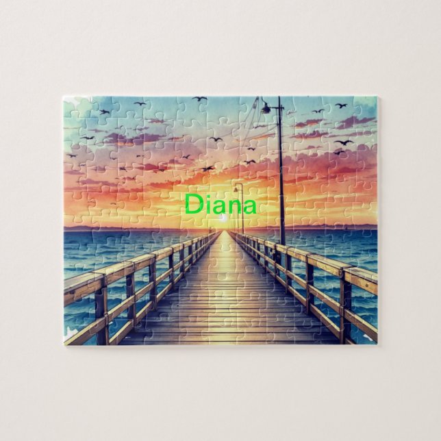 Personalized Ocean view Jigsaw Puzzle (Horizontal)
