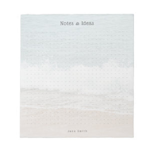 Personalized ocean waves aesthetic dot Grid Notepad