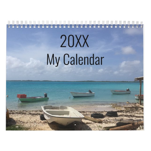 Personalized Ocean Waves Beach Scene Calendar (Cover)