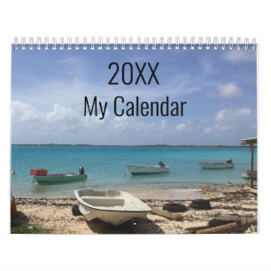 Personalized Ocean Waves Beach Scene Calendar
