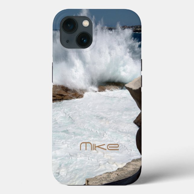 Personalized Ocean Waves Case-Mate iPhone 13 Case (Back)
