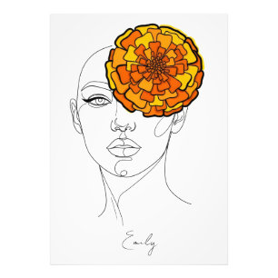 Personalized October Birth Flower Portrait Photo Print