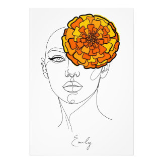 Personalized October Birth Flower Portrait Photo Print