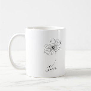 Personalized October Cosmos Birth Flower Gift  Coffee Mug