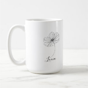 Personalized October Cosmos Birth Flower Gift  Coffee Mug