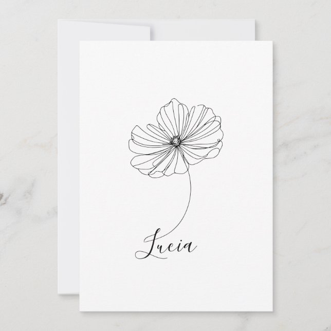 Personalized October Cosmos Birth Flower Gift  Invitation (Front)