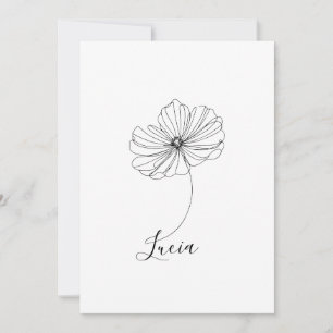 Personalized October Cosmos Birth Flower Gift  Invitation