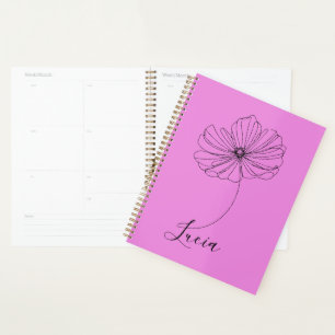 Personalized October Cosmos Birth Flower Gift Planner