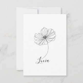 Personalized October Cosmos Birth Flower Gift Thank You Card