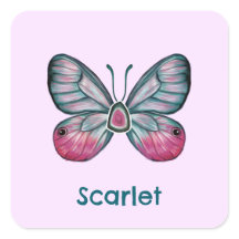 Personalized October Pink Glasswing Butterfly Art