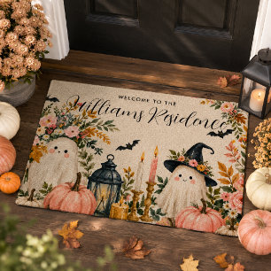 Personalized October Social Club Ghost Doormat