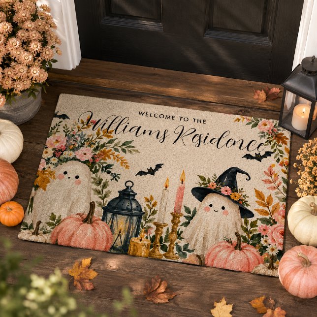 Personalized October Social Club Ghost Doormat (Creator Uploaded)