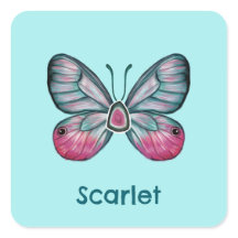 Personalized October Teal Glasswing Butterfly Art