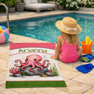 Personalized Octopus Kids’ Beach Towel