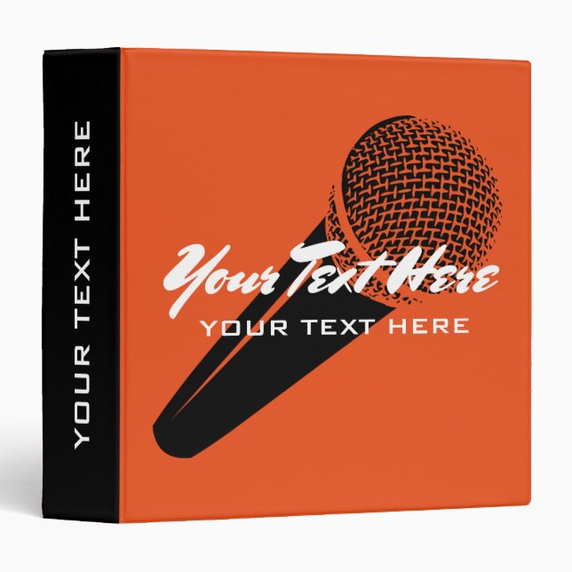 Personalized office binder with microphone image (Front/Spine)