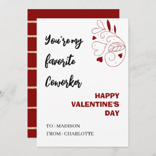 Personalized Office Coworker Valentines Day Card
