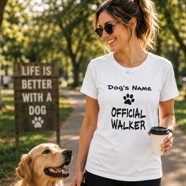 Personalized Official Dog Walker Tee for Dog Moms (Creator Uploaded)
