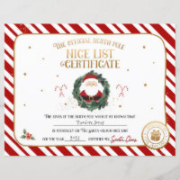 Personalized Official Nice List Certificate
