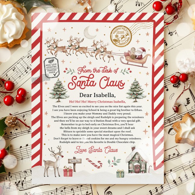 Personalized Official North Pole Letter From Santa Poster (Creator Uploaded)