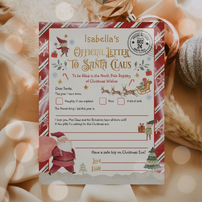 Personalized Official North Pole Letter To Santa  (Creator Uploaded)