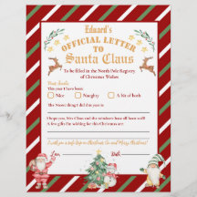 Personalized Official North Pole Letter To Santa F