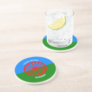 Personalized Official Romany gypsy travellers flag Coaster