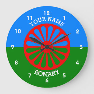 Personalized Official Romany gypsy travellers flag Large Clock