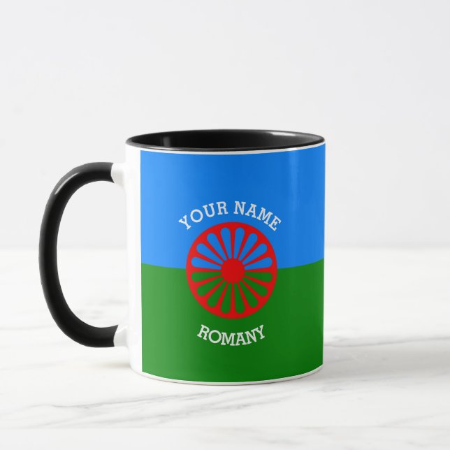 Personalized Official Romany gypsy travellers flag Mug (Left)
