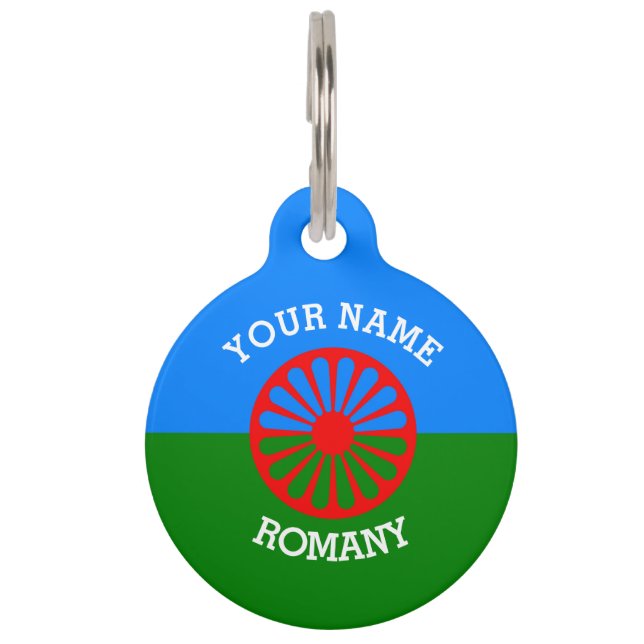 Personalized Official Romany gypsy travellers flag Pet Tag (Front)