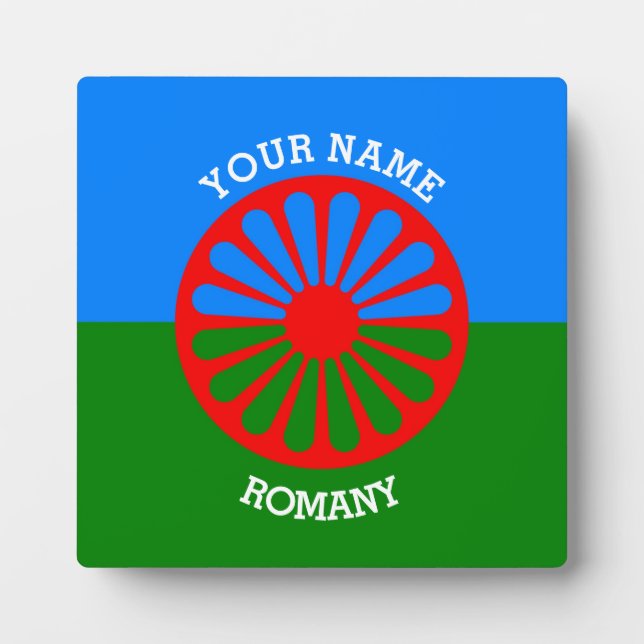 Personalized Official Romany gypsy travellers flag Plaque (Front)