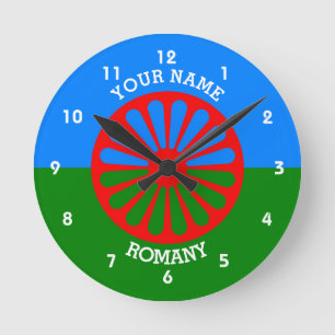 Personalized Official Romany gypsy travellers flag Round Clock