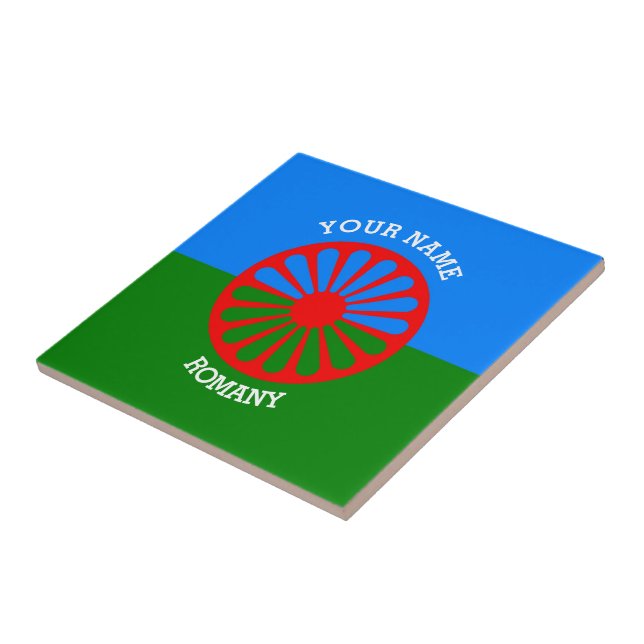 Personalized Official Romany gypsy travellers flag Tile (Side)