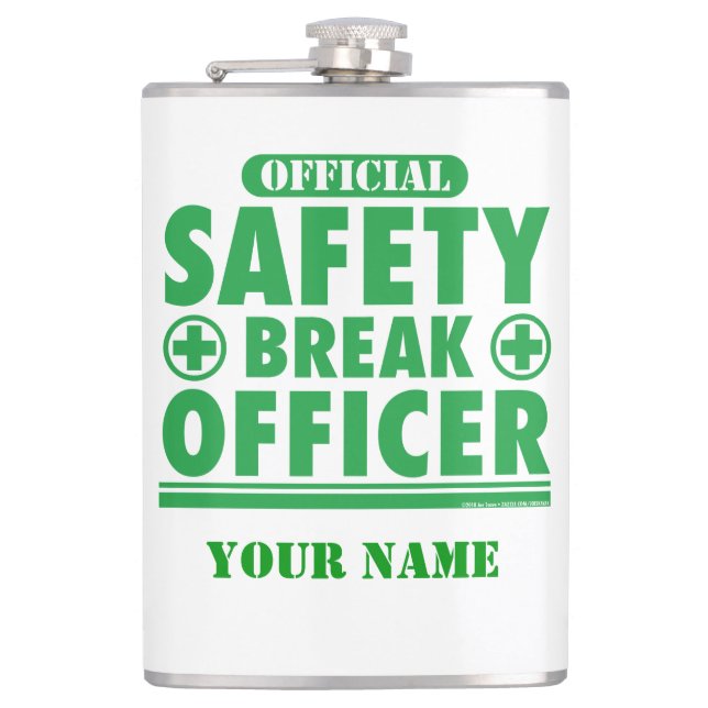 Personalized Official Safety Break Officer Hip Flask (Front)
