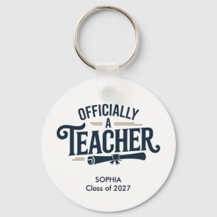 Personalized Officially A Teacher Graduation Gift Keychain