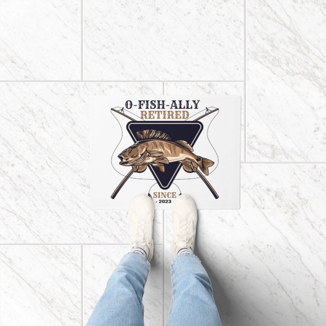 Personalized Ofishally Retired Funny Retirement Doormat (Indoor)