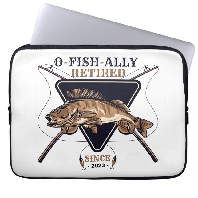 Personalized Ofishally Retired Funny Retirement Laptop Sleeve (Front)