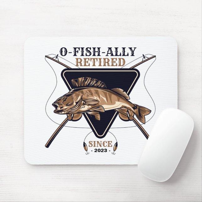 Personalized Ofishally Retired Funny Retirement Mouse Pad (With Mouse)
