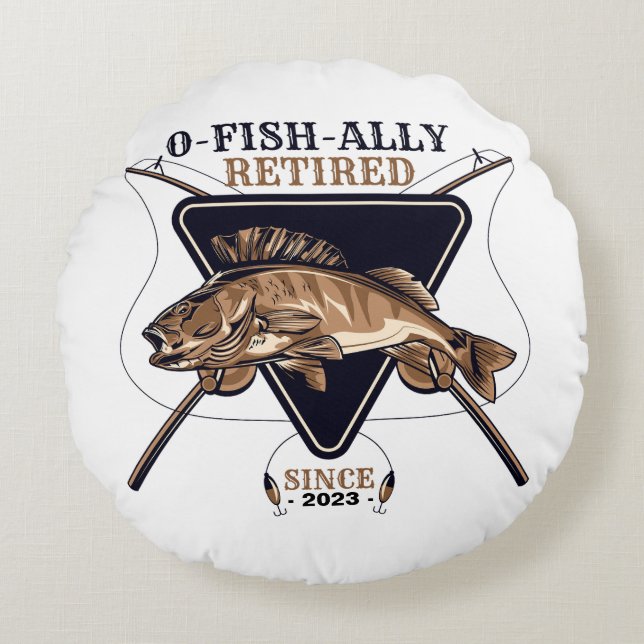 Personalized Ofishally Retired Funny Retirement Round Pillow (Front)