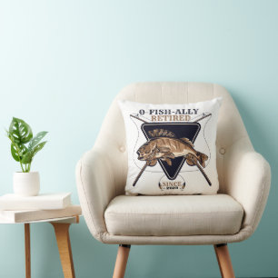 Personalized Ofishally Retired Funny Retirement Throw Pillow