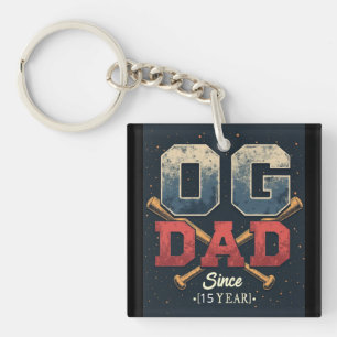Personalized OG Dad Vintage Baseball Father's Day Keychain