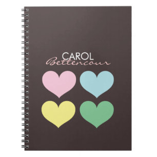 Personalized Oh So Lovely Modern Hearts Notebook