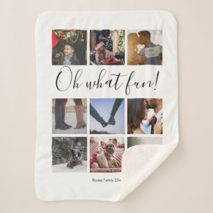 Personalized Oh What Fun Sherpa Blanket