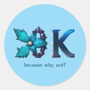 Personalized “OK” design Classic Round Sticker