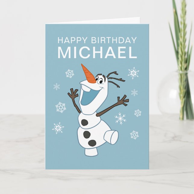 Personalized Olaf Frozen Birthday Card (Front)