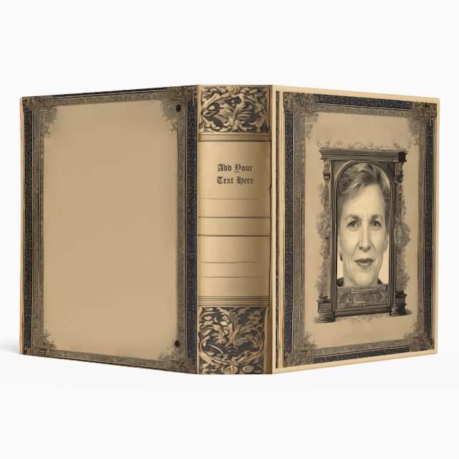 Personalized Old Book 3-Ring Binder (Background)